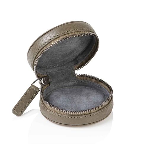 Olive Green Richmond Leather Cufflink/Ring Box
