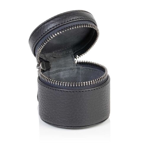 Slate Grey Richmond Leather Round Trinket Box