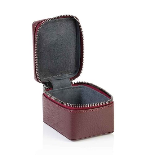 Burgundy Richmond Leather Small Trinket Box