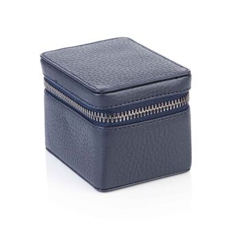 Petite boîte à bibelots en cuir Richmond bleu indigo 2