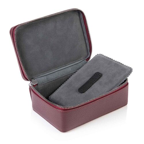 Large Travel Jewellery Case in Burgundy