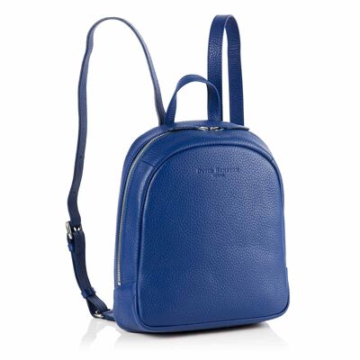 Mini mochila Poppy de cuero Richmond azul zafiro