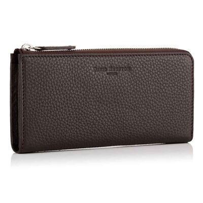 Cocoa Brown Richmond Leather Compagnon Zip Wallet