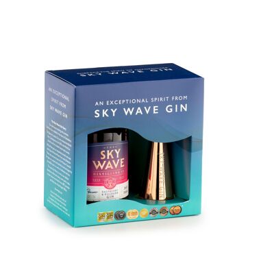 Sky Wave Raspberry & Rhubarb Gin 200ml & Jigger Gift Box