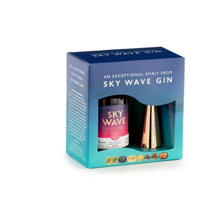 Sky Wave gin al lampone e rabarbaro 200 ml e confezione regalo Jigger
