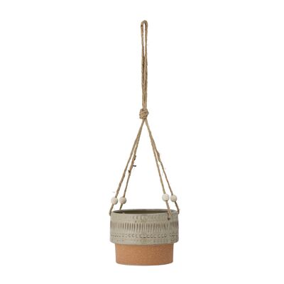 Corina Flowerpot, Hanging, Green, Stoneware (D13,5xH10 cm)