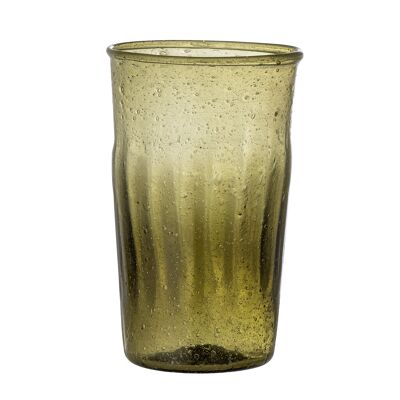 Taja Trinkglas, Bernsteingrün, Recyclingglas (D7xH11,5 cm)