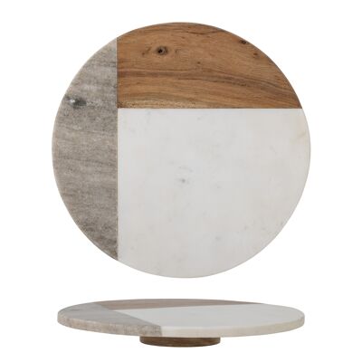 Olly Serving Tray, White, Marble (D30,5xH4 cm)