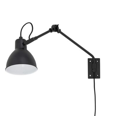 Lámpara de pared Jili, negro, metal (L53xH37xW15 cm)