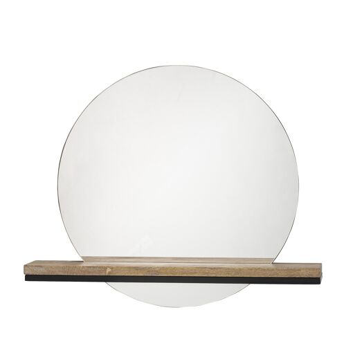 Lias Mirror w/Shelf, Brown, Glass (L55xH46xW13,5 cm)