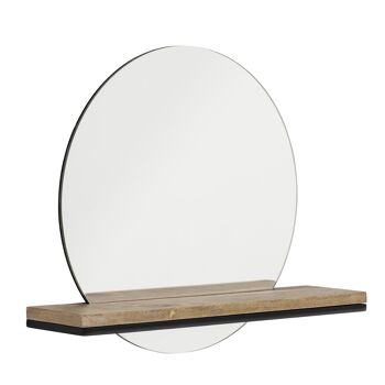 Miroir Lias avec étagère, marron, verre (L55xH46xl13,5 cm) 2