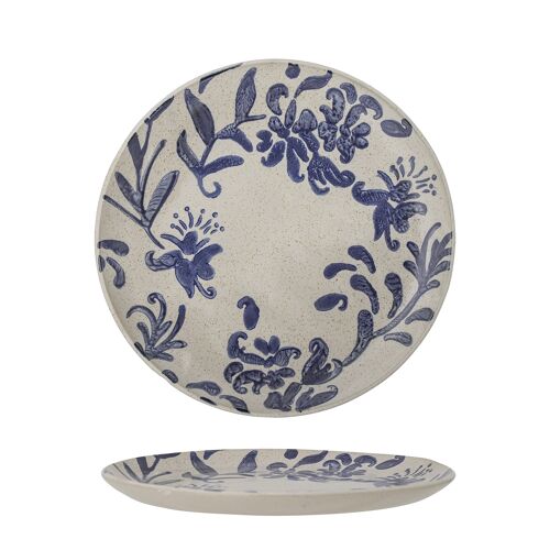 Petunia Plate, Blue, Stoneware (D19 cm)