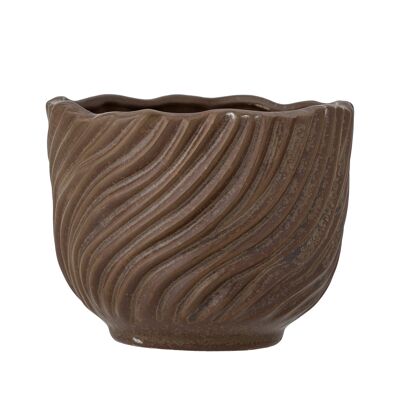 Sella Flowerpot, Brown, Stoneware (D14xH11 cm)