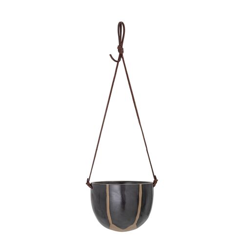 Hellan Flowerpot, Hanging, Black, Stoneware (D17xH12,5 cm)