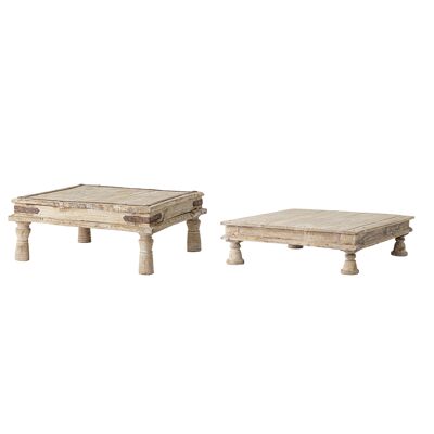 Piedistallo Fahim, Natura, Legno riciclato (L50xH20xL50 cm)