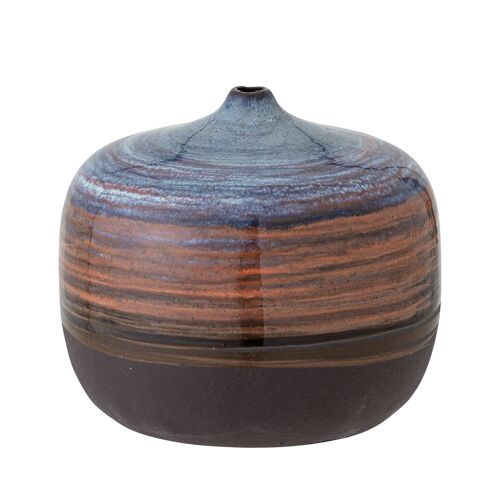 Maes Vase, Blue, Stoneware (D9xH8 cm)