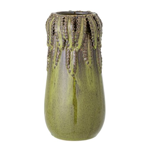 Eloi Vase, Green, Stoneware (D11,5xH21 cm)