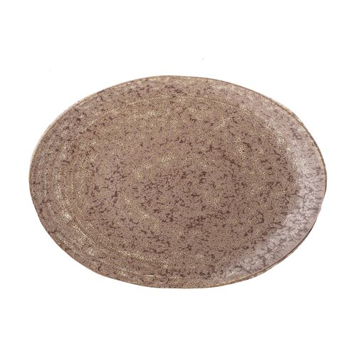 Columbine Serving Plate, Brown, Stoneware (L26,5xW19 cm)