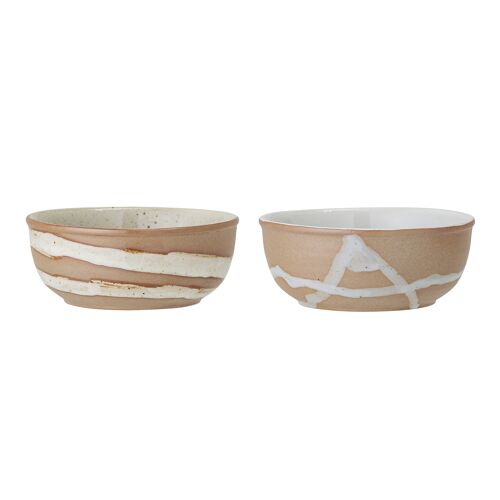 Peony Bowl, Brown, Stoneware (D11,5xH4,5 cm, Set of 2)