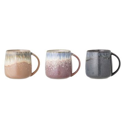 Cloe Mug, Blue, Stoneware (D9,5xH10 cm, Set of 3)