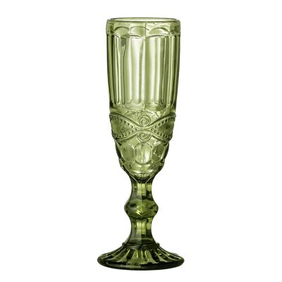 Florie Wine Glass, Green, Glass (D6,5xH19,5 cm, Pack of 4)