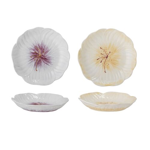 Mimosa Plate, Purple, Stoneware (D21xH3,5 cm, Set of 2)