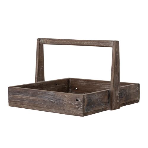 Siia Tray, Brown, Reclaimed firwood (L36xH24xW36 cm)