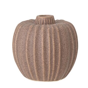 Vase Elme, marron, grès (D11xH10,5 cm)
