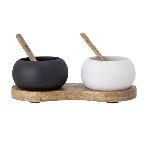 Fig Salt & Pepper Jar, Black, Mango (L20xH6,5xW9 cm)