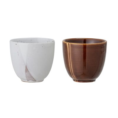 Lotus Cup, Brown, Stoneware (D6xH5,5 cm, Set of 2)