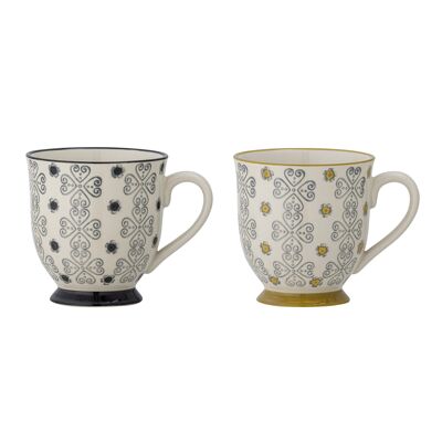 Tazza Poppy, Nero, Gres (D10,5xL11 cm, Set di 2)