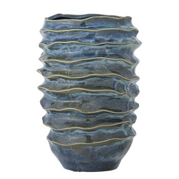 Vase Arturo, Bleu, Grès (D18xH27,5 cm)