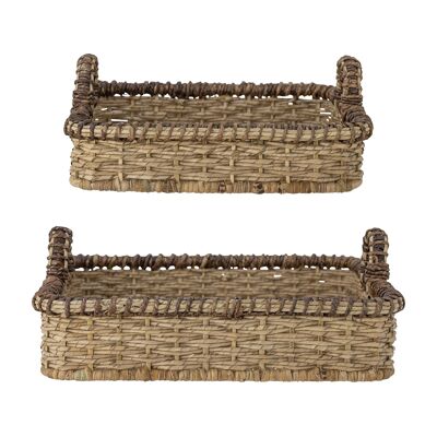 Cesta Todi, Nature, Hoja de palma (L42xH16xW42/L49xH18xW49 cm, Juego de 2)