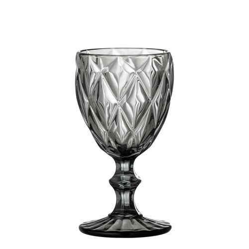 Asana Wine Glass, Grey, Glass (D9xH17 cm)
