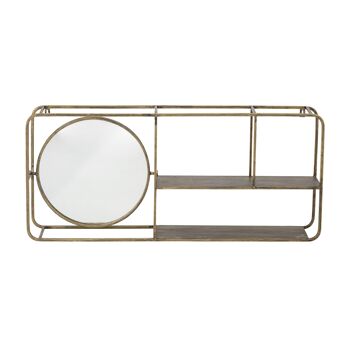 Miroir Osvald avec étagère, doré, métal (L100xH44xl18 cm) 1