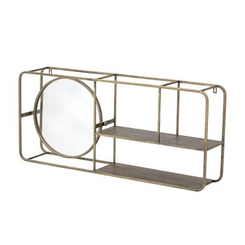 Miroir Osvald avec étagère, doré, métal (L100xH44xl18 cm) 2
