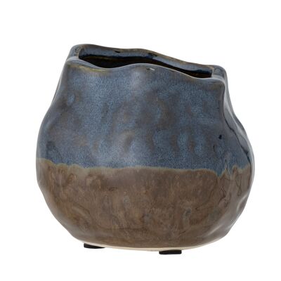 Lotti Vase, Blue, Ceramic (D13xH11 cm)