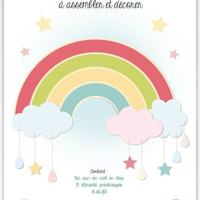Kit créatif : Arc en ciel en bois (multicolore)