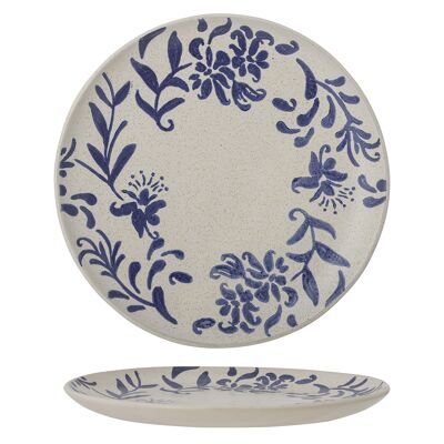 Assiette Pétunia, Bleu, Grès (D24 cm)