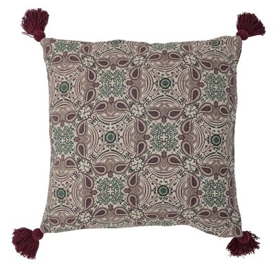 Coussin Fibi, violet, coton recyclé (L60xl60 cm)