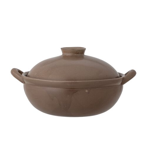 Jinnie Bowl w/Lid, Brown, Stoneware (L25,5xH13,5xW21 cm)