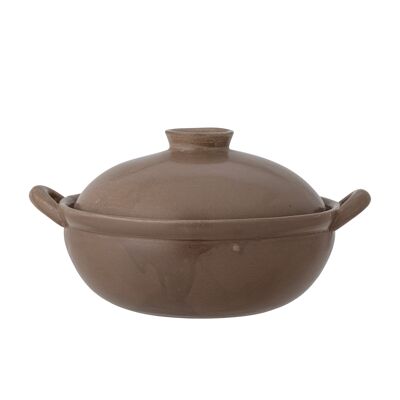 Jinnie Bowl w/Lid, Brown, Stoneware (L25,5xH13,5xW21 cm)