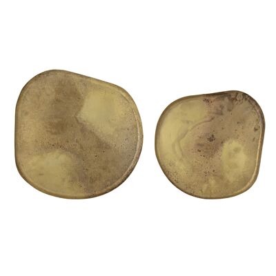 Mellie Tray, Brass, Metal (L34xH1,5xW34/40,5xH1,5xW40 cm, Set of 2)