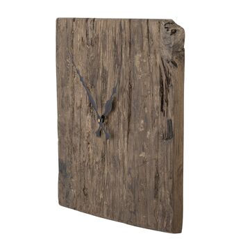 Horloge Sarai, marron, bois de récupération (L30xH2,5xl30 cm) 2