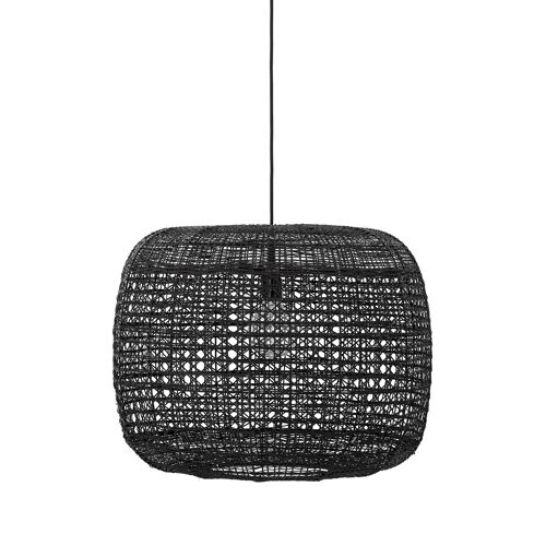 Marla Pendant Lamp, Black, Cane (D60xH47 cm)