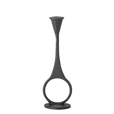 Ludo Candlestick, Black, Cast Iron (D8,5xH26 cm)
