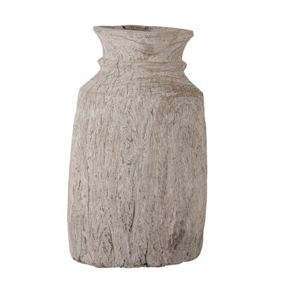 Vase déco Ifaz, nature, bois récupéré (D17xH30 cm)