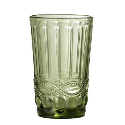 Verre à boire Florie, vert, verre (D8xH12,5 cm, lot de 4)