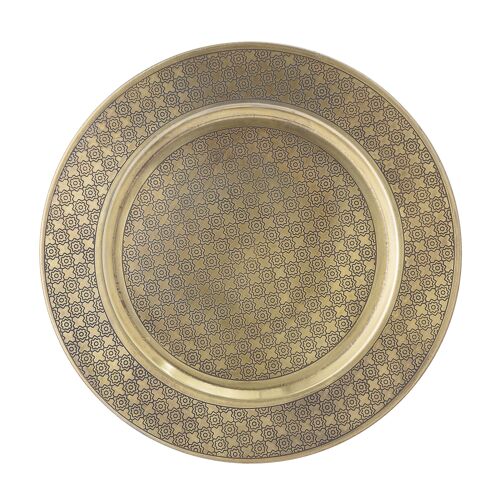 Cate Tray, Gold, Metal (D40xH2 cm)