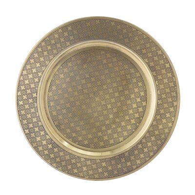 Cate Tray, Gold, Metal (D40xH2 cm)